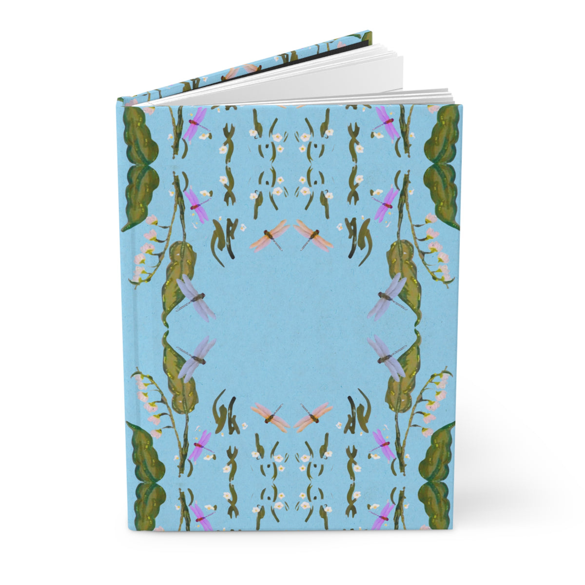 Dragonfly Floral Hardcover Journal, Beautiful Adventure Notebook, Garden or Workout Journal, Wish List