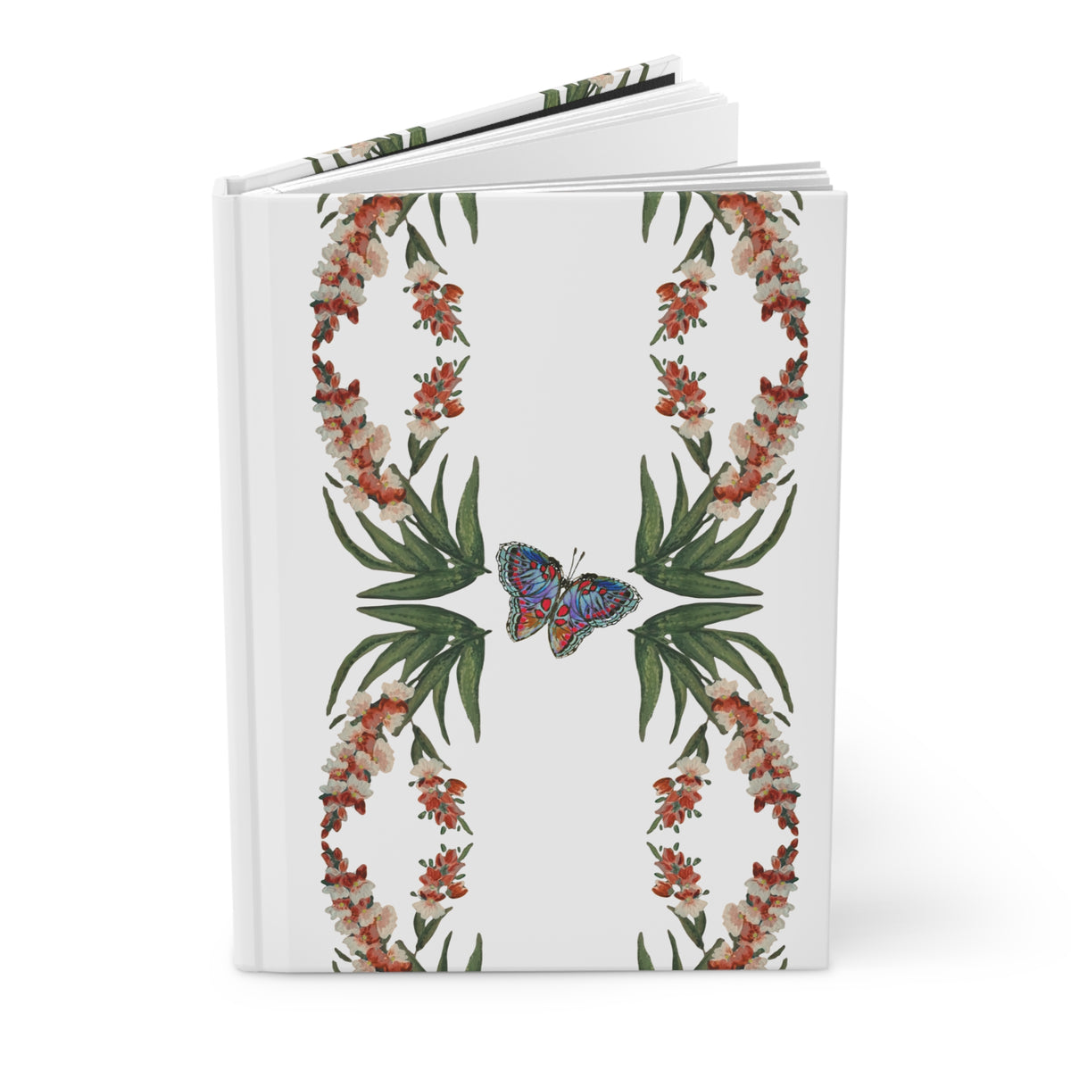Wisteria Flower Hardcover Affirmations Journal, Beautiful Travelers Notebook, Floral Wish List