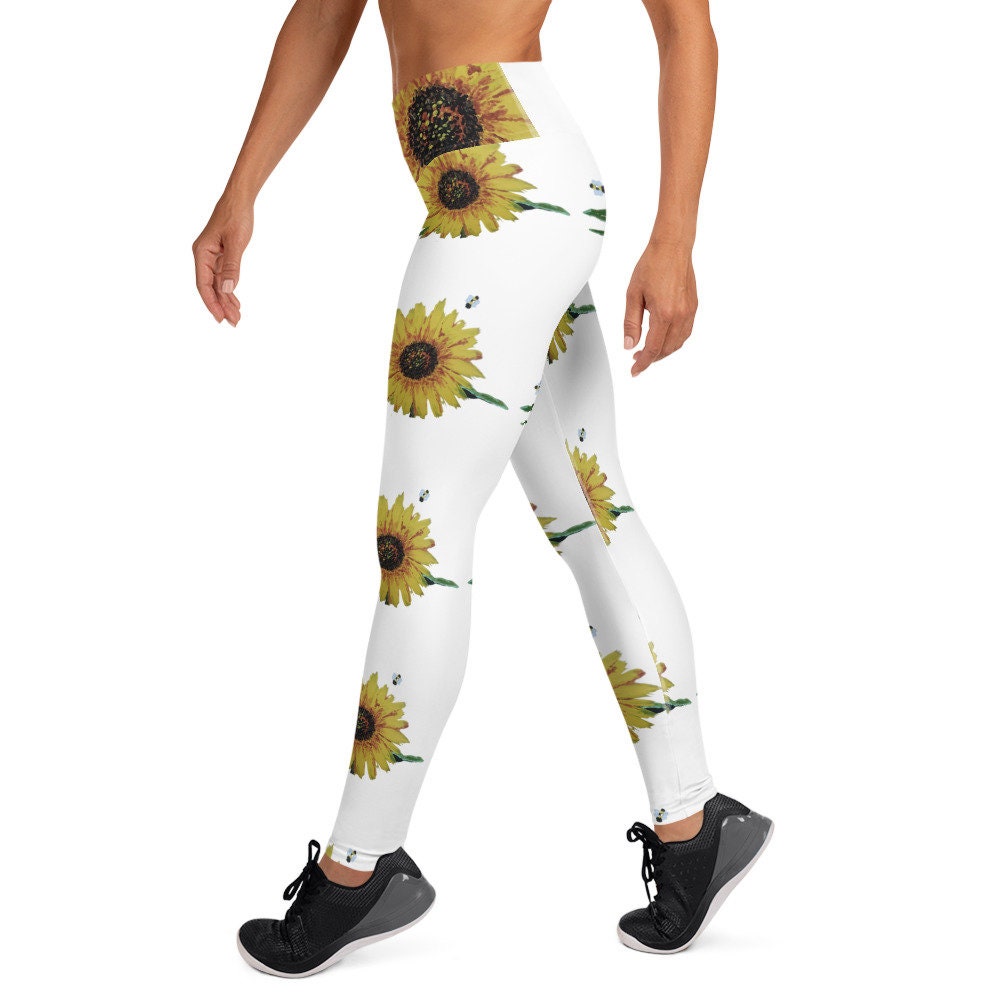 Floral design leggings, flower print leggings,botanical leggings,fall leggings,festival wear,yoga pants,custom patterned,active wear