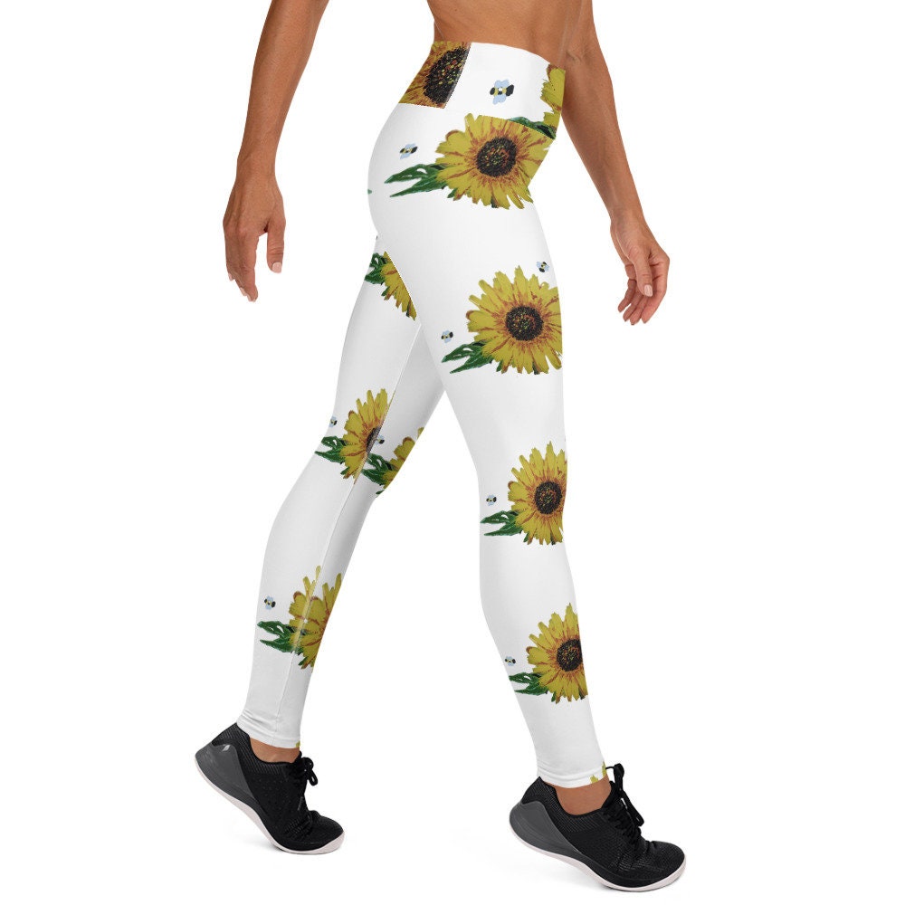 Floral design leggings, flower print leggings,botanical leggings,fall leggings,festival wear,yoga pants,custom patterned,active wear