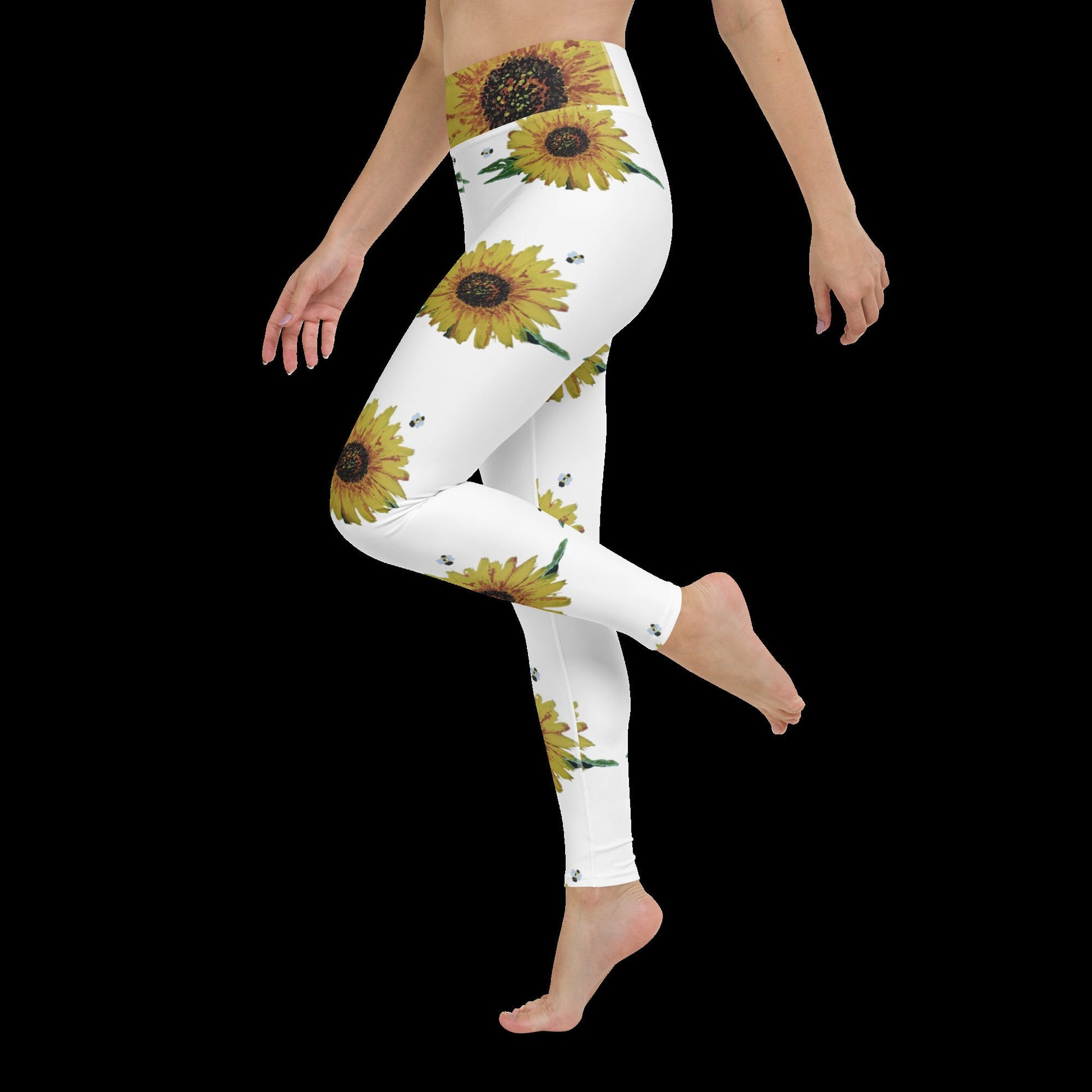 Daisy Floral Leggings,colorful leggings,plus size,botanical leggings,fall leggings,festival wear,yoga pants,custom patterned,active wear