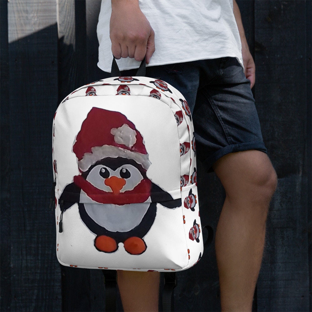 Penguin backpack,christmas backpack,back to school,cute backpack,college backpack,work backpack,unique bag,cool backpack,diaper bag