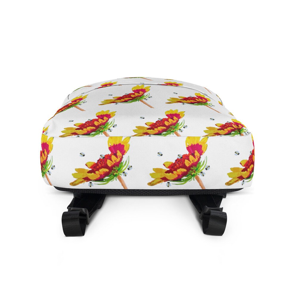 Arizona sun backpack,gaillardia backpack,red floral backpack,botanical backpack,wildflower backpack,cool backpack,aesthetic diaper bag