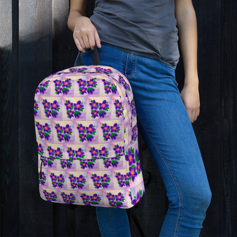 Back to school,watercolor backpack,floral backpack,wildflower backpack,botanical backpack,country backpack,college backpack,hiking backpack