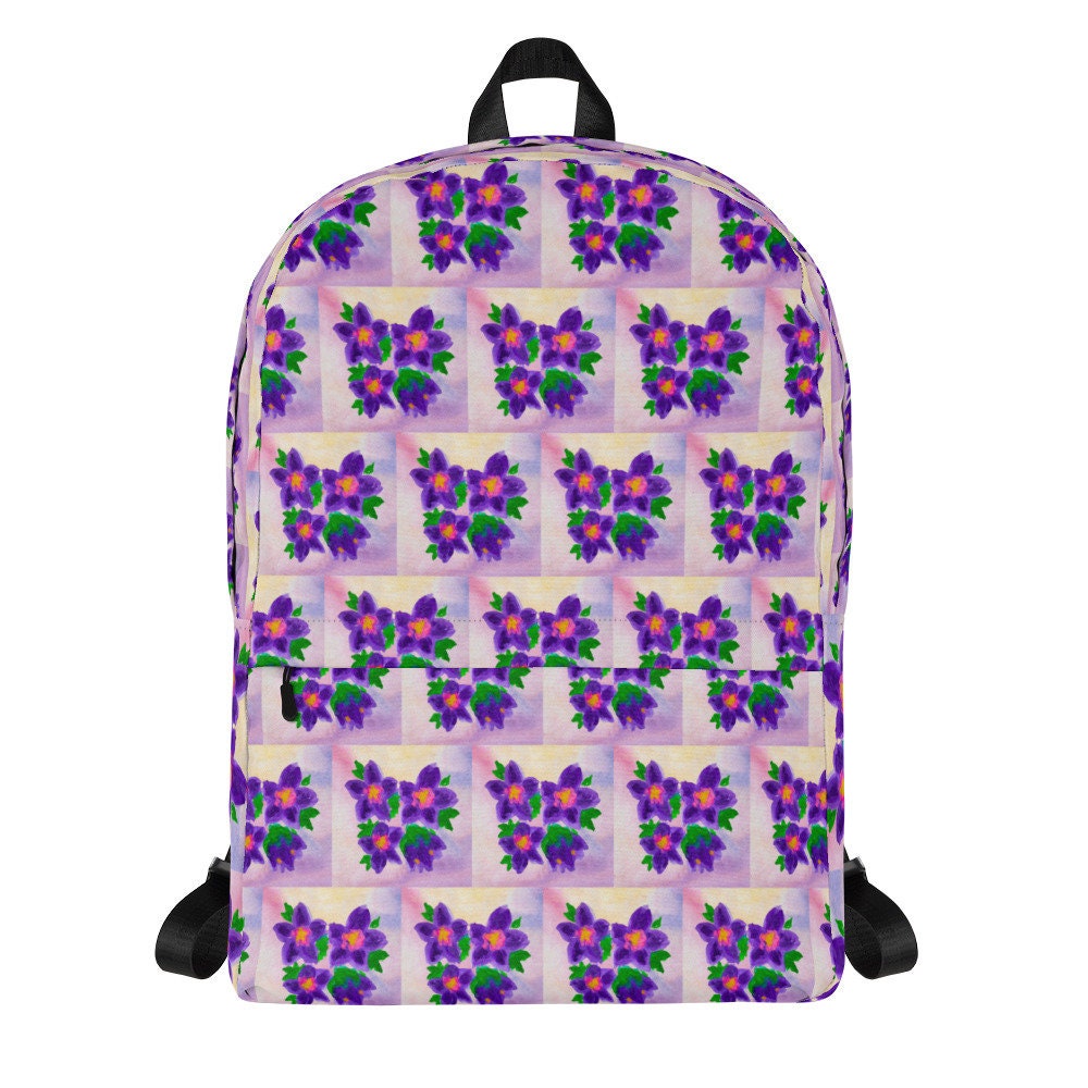 Back to school,watercolor backpack,floral backpack,wildflower backpack,botanical backpack,country backpack,college backpack,hiking backpack