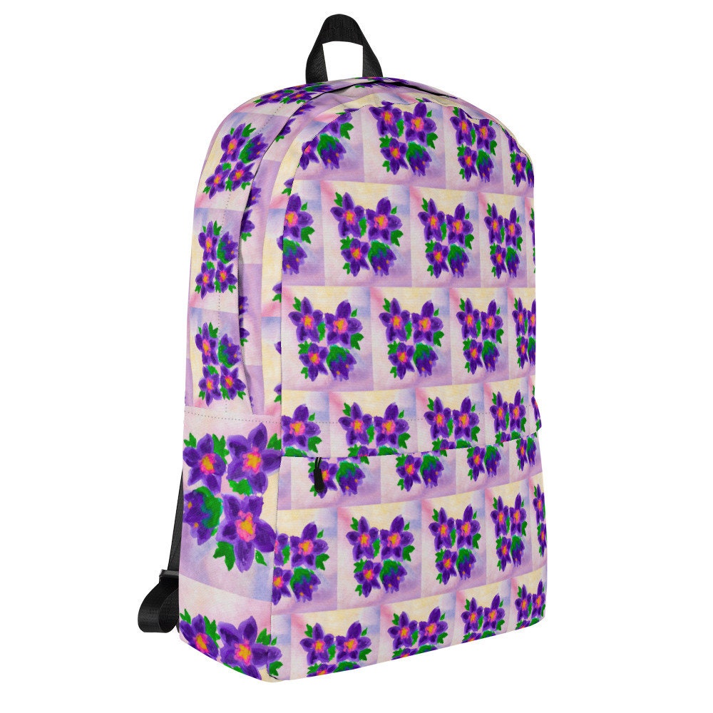 Back to school,watercolor backpack,floral backpack,wildflower backpack,botanical backpack,country backpack,college backpack,hiking backpack
