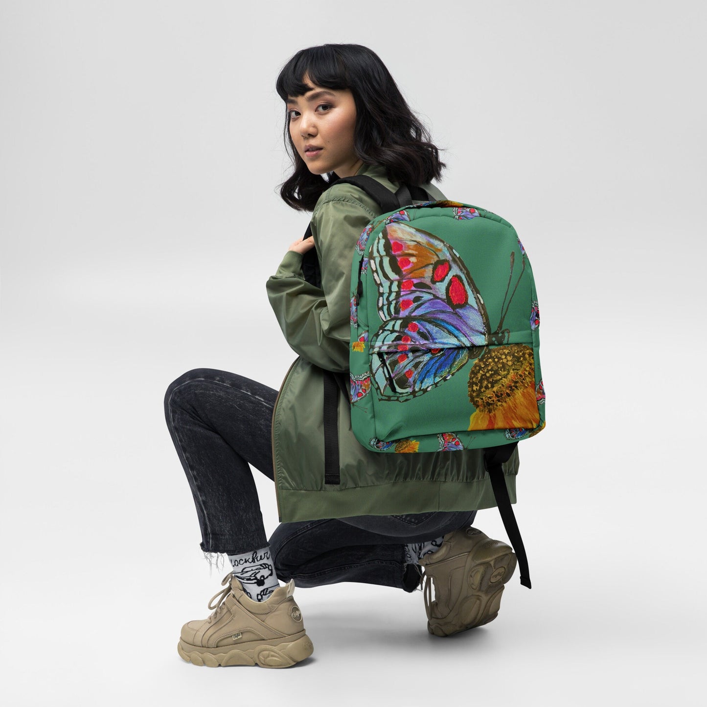 Butterfly lover backpack,back to school,college backpack,hiking backpack,flower diaper bag,country backpack,botanical backpack,cool backpack