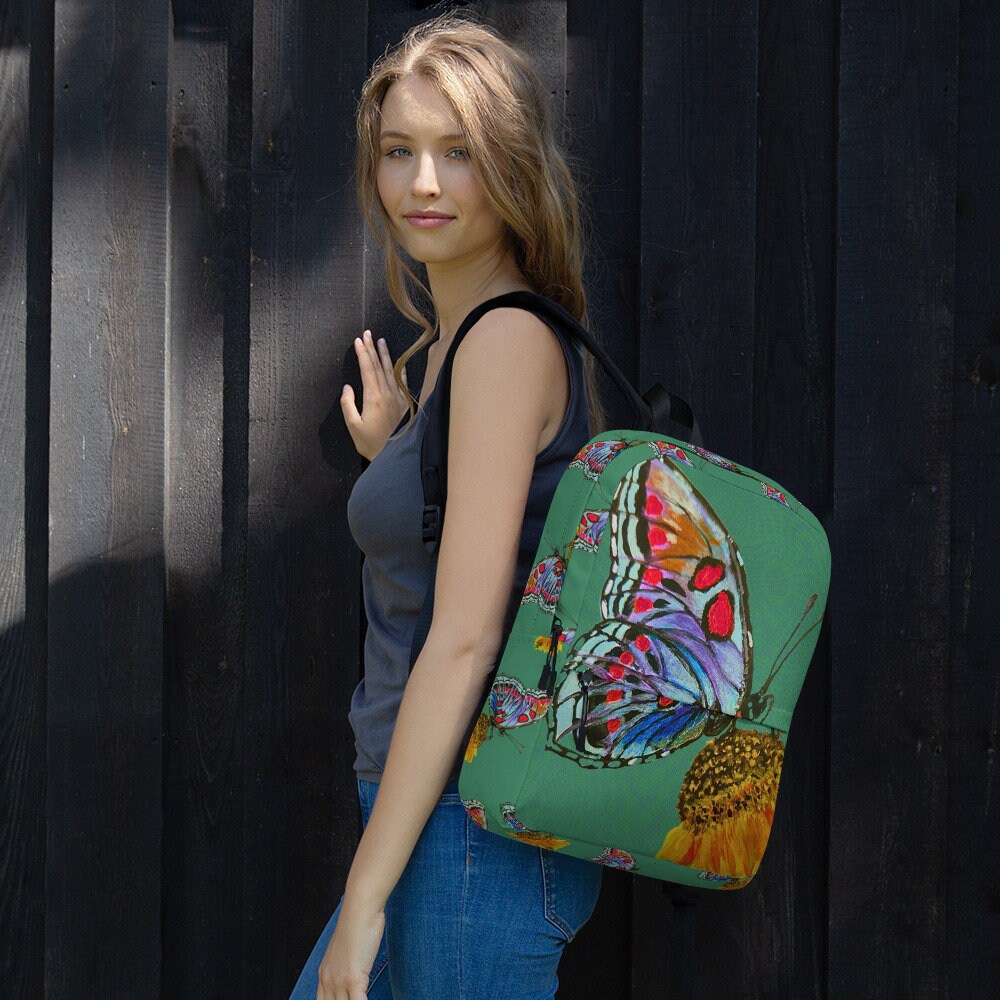 Butterfly lover backpack,back to school,college backpack,hiking backpack,flower diaper bag,country backpack,botanical backpack,cool backpack