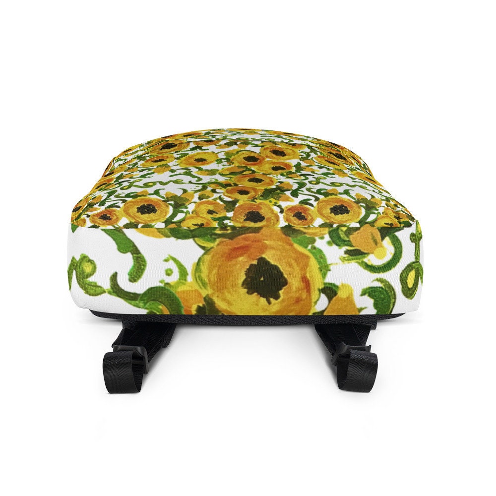Yellow floral backpack,back to school,wildflower backpack,botanical backpack,aesthetic diaper bag,country backpack,hiking backpack,cool bag