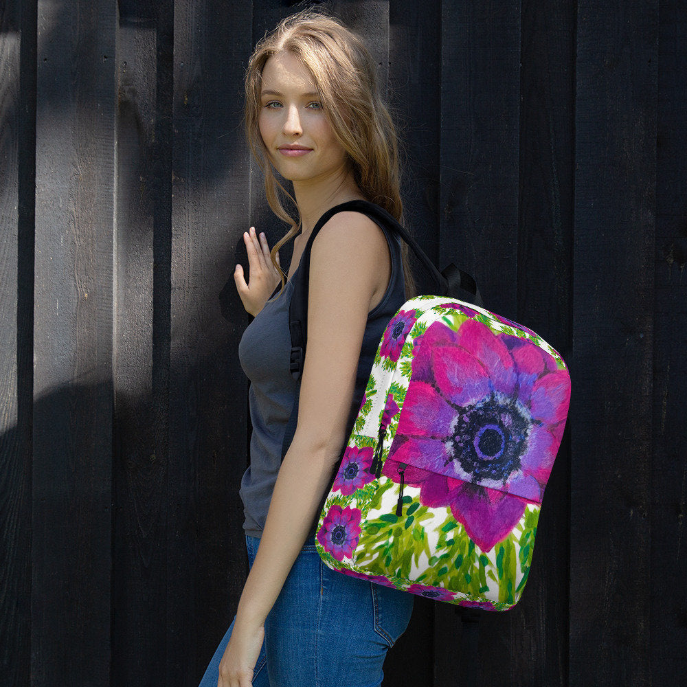 Aesthetic floral backpack,back to school,pink flower bag,college backpack,work backpack,hiking backpack,women&#39;s diaper bag,colorful backpack