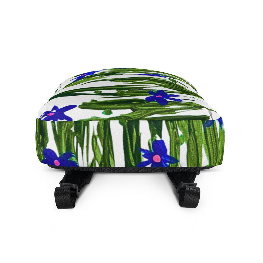Blue wildflower backpack,back to school,college backpack,work backpack,hiking backpack,cute diaper bag,country backpack,aesthetic backpack