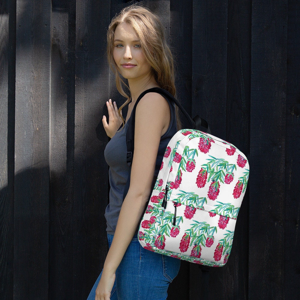 Weeping bottle brush backpack,back to school,college backpack,work backpack,hiking backpack,botanical gift,women&#39;s diaper bag,country bag