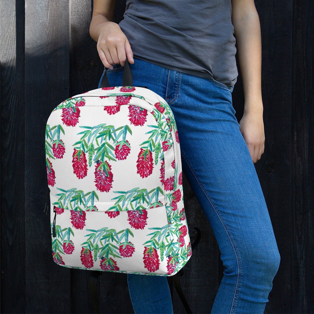 Weeping bottle brush backpack,back to school,college backpack,work backpack,hiking backpack,botanical gift,women&#39;s diaper bag,country bag