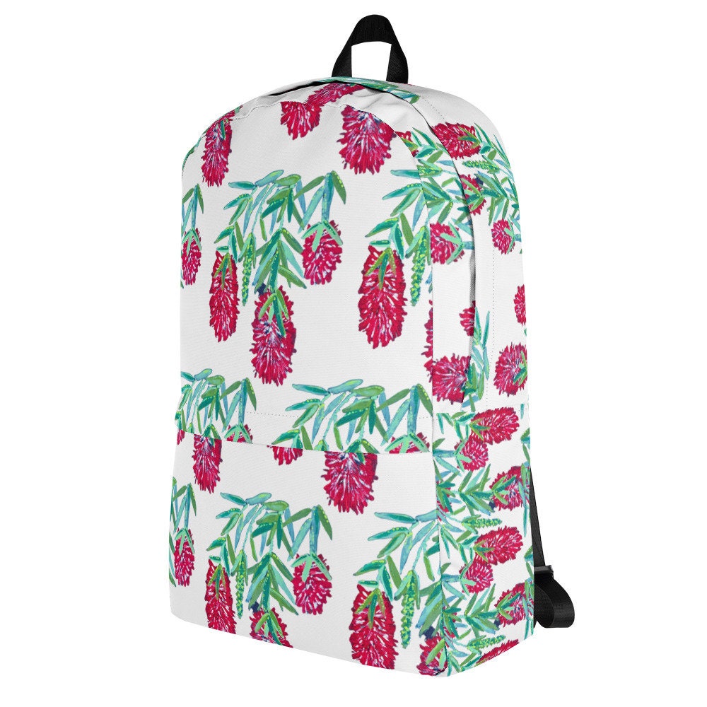 Weeping bottle brush backpack,back to school,college backpack,work backpack,hiking backpack,botanical gift,women&#39;s diaper bag,country bag