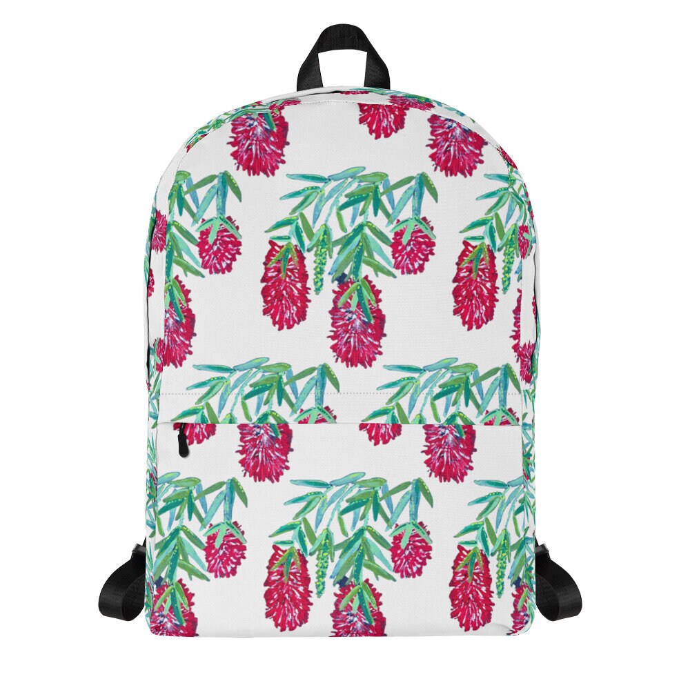 Weeping bottle brush backpack,back to school,college backpack,work backpack,hiking backpack,botanical gift,women&#39;s diaper bag,country bag