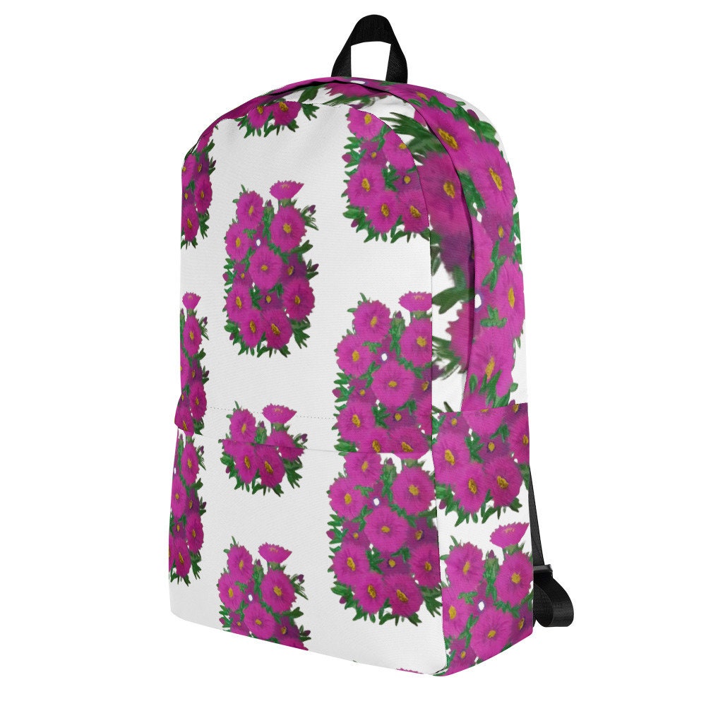 Colorful pink floral back to school backpack,botanical backpack,country backpack,college backpack,hiking backpack,women&#39;s diaper bag