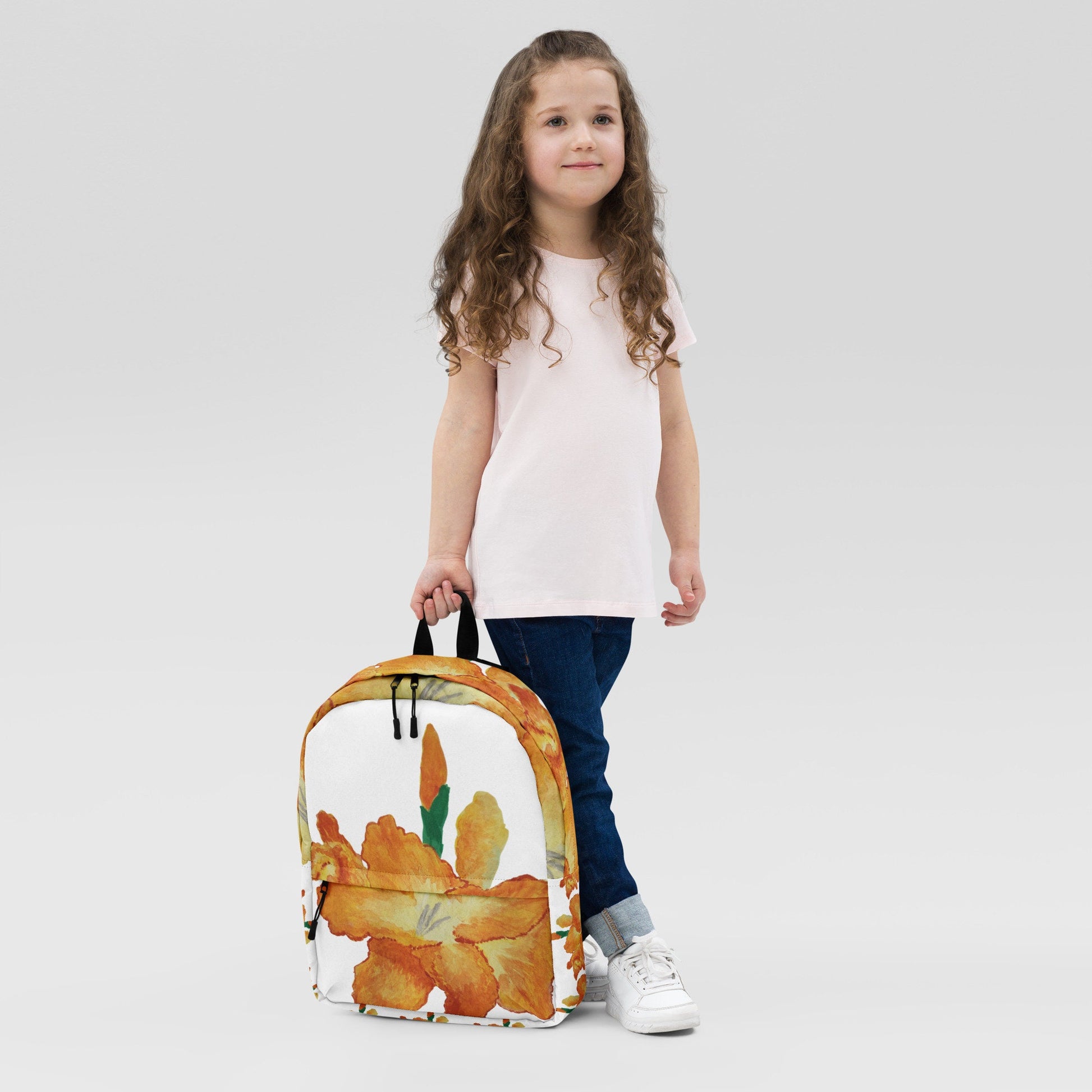 Gold gladiolus backpack,back to school,wildflower backpack,botanical gift,nature lover gift,women&#39;s diaper bag,country backpack,college bag