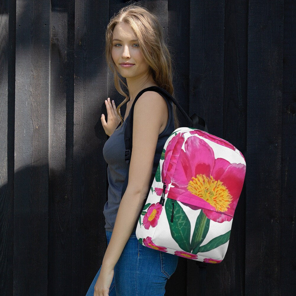 Colorful aesthetic botanical backpack,back to school,college backpack,hiking backpack,womens diaper bag,country backpack,work backpack