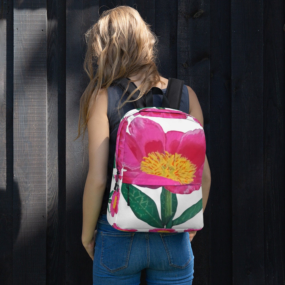 Colorful aesthetic botanical backpack,back to school,college backpack,hiking backpack,womens diaper bag,country backpack,work backpack