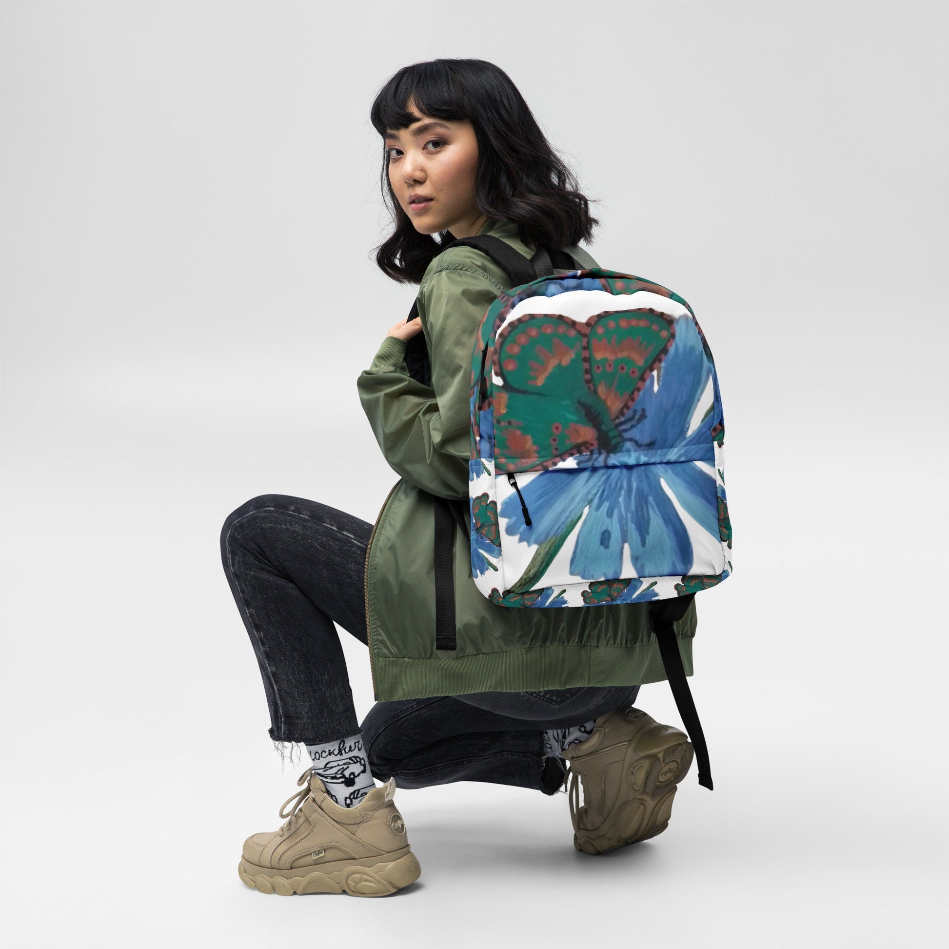 Butterfly lovers backpack,back to school,college backpack,work backpack,womens diaper bag,nature lover gift,botanical backpack,country bag