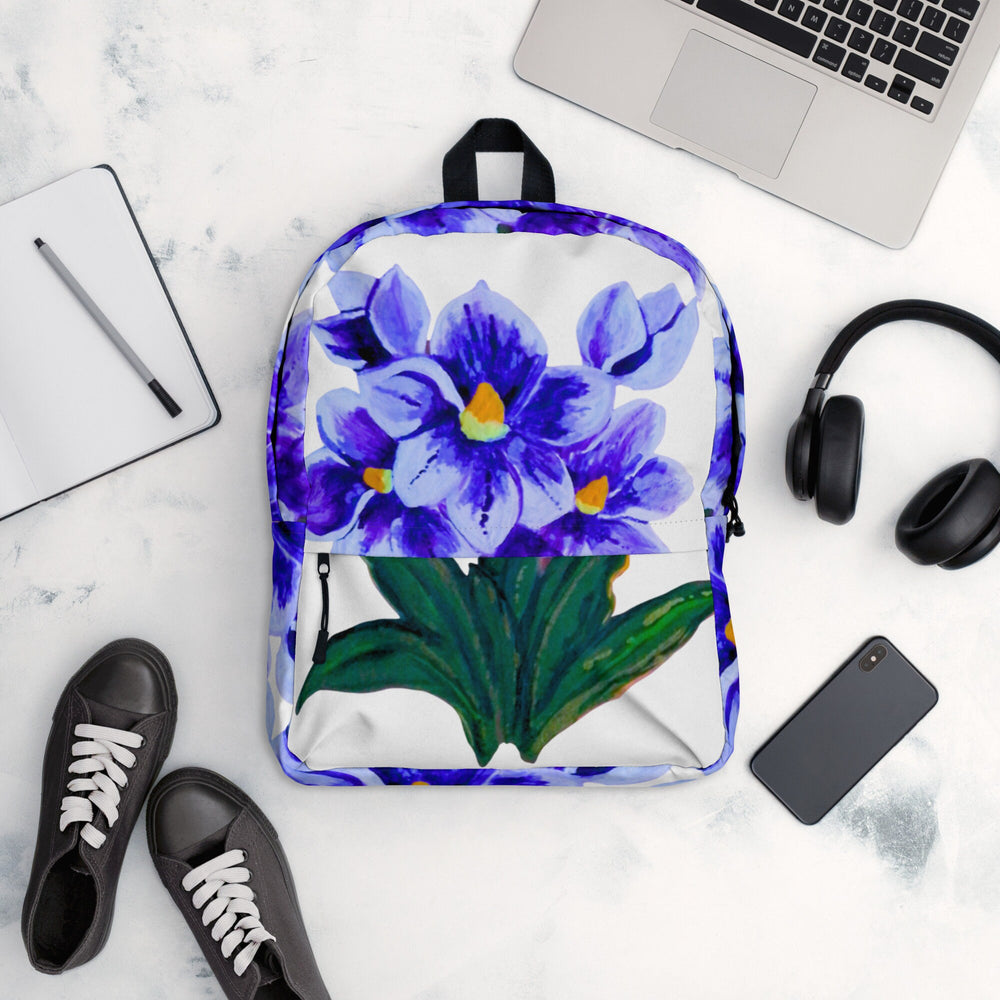 Blue flower backpack,back to school,baby backpack,travel backpack,nurse backpack,multipurpose bag,country backpack,medical backpack,work bag