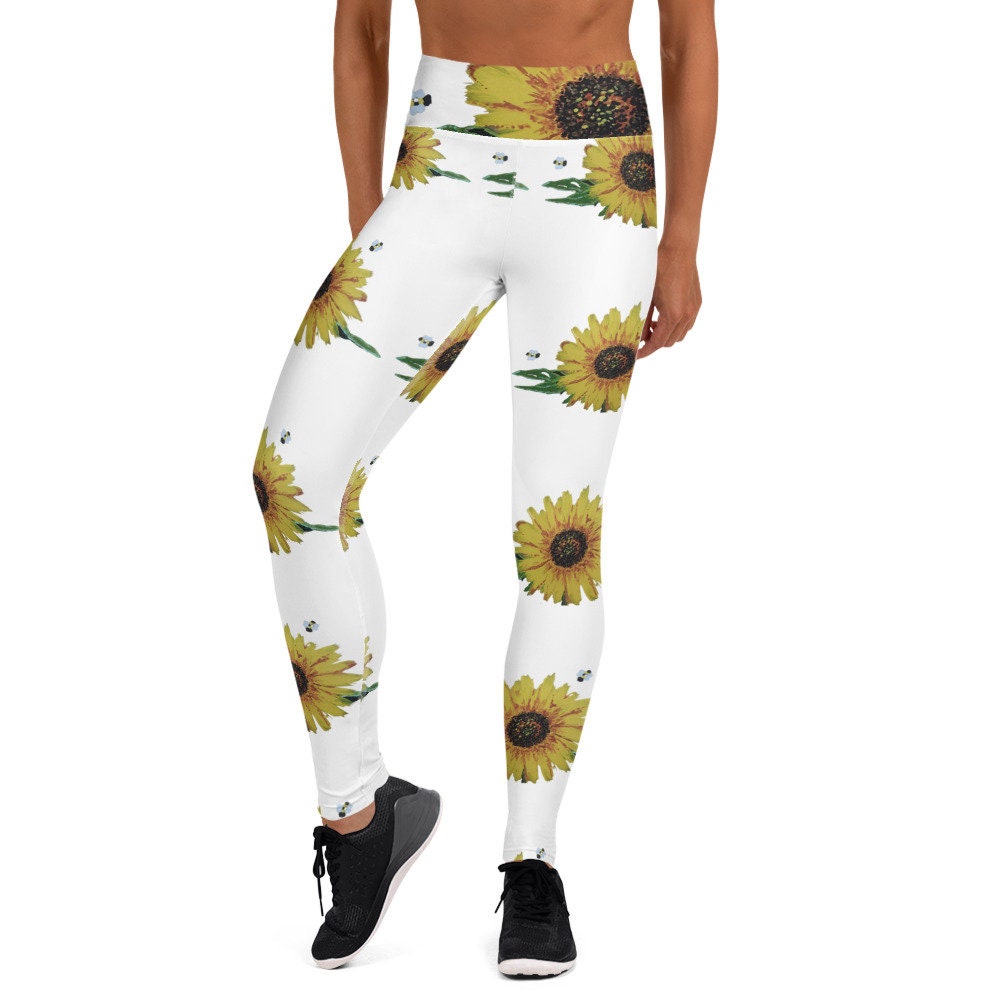 Floral design leggings, flower print leggings,botanical leggings,fall leggings,festival wear,yoga pants,custom patterned,active wear