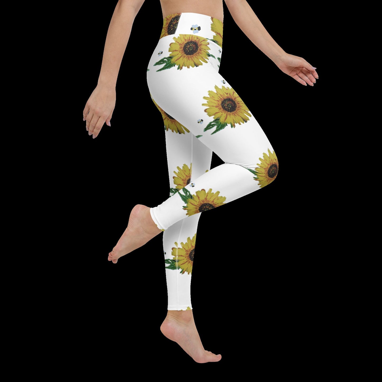 Daisy Floral Leggings,colorful leggings,plus size,botanical leggings,fall leggings,festival wear,yoga pants,custom patterned,active wear