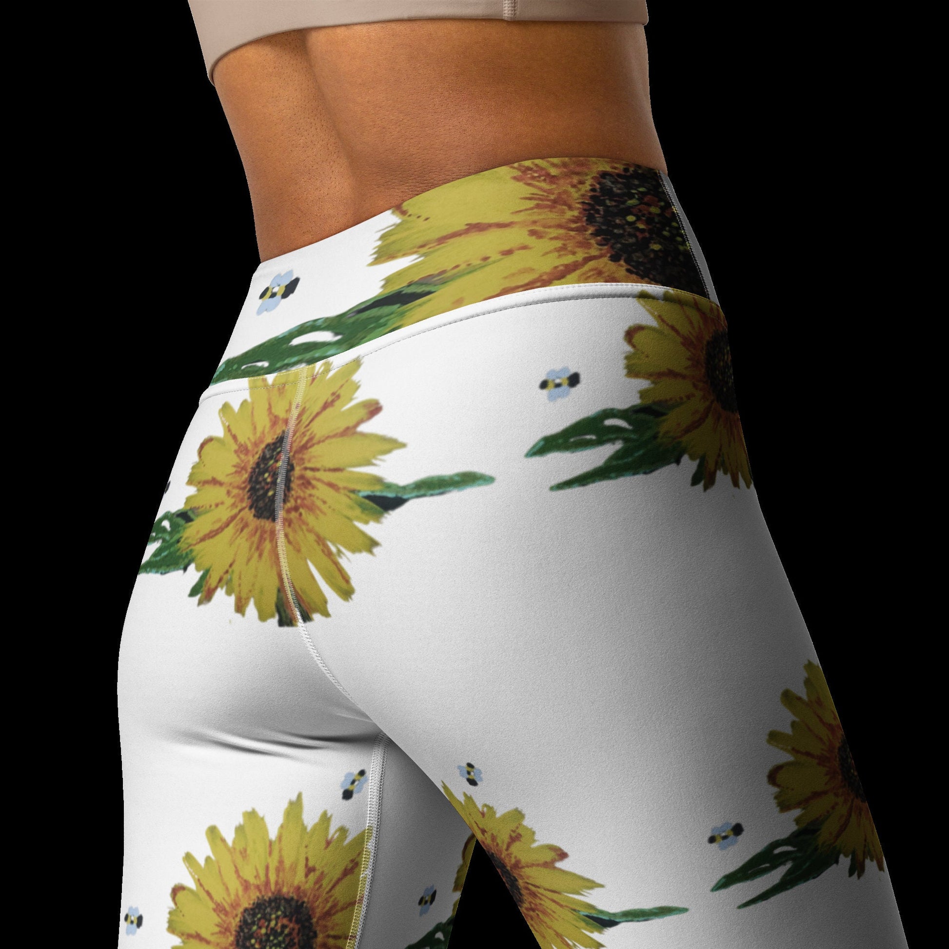 Daisy Floral Leggings,colorful leggings,plus size,botanical leggings,fall leggings,festival wear,yoga pants,custom patterned,active wear