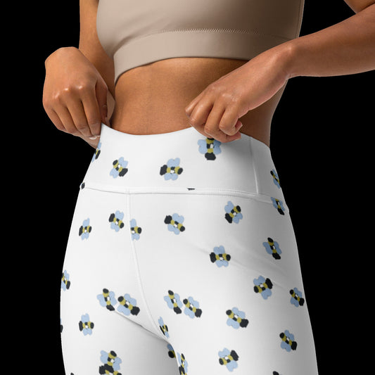 Bee Yoga Leggings, Nature Inspired Plus Size Athleisure for Women,Festival Wear, Tummy Control