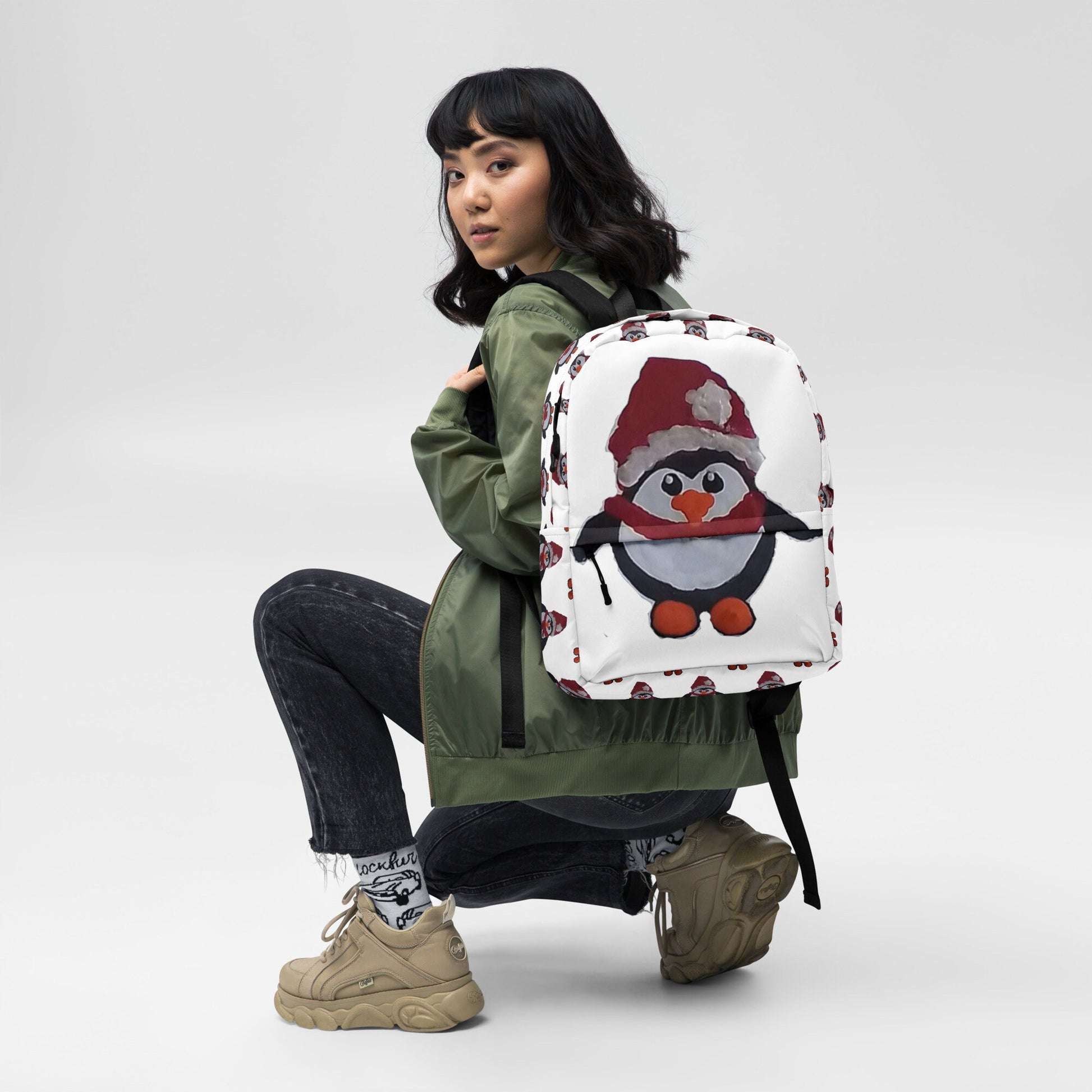 Penguin backpack,christmas backpack,back to school,cute backpack,college backpack,work backpack,unique bag,cool backpack,diaper bag