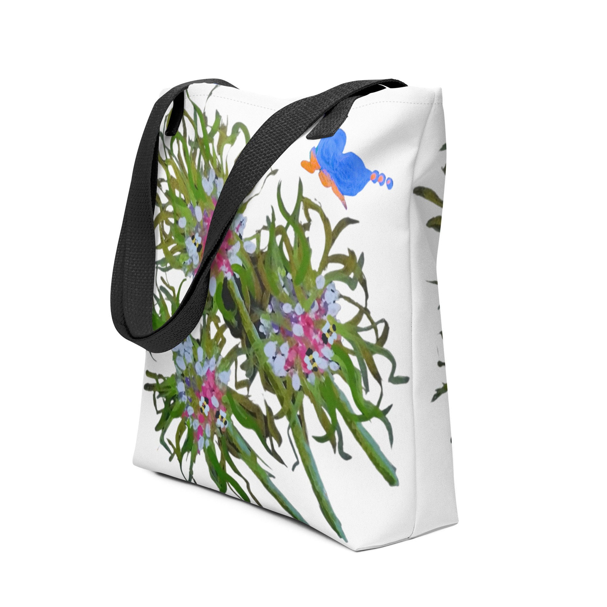 Nature lovers reusable tote bag,beach tote bag,nurse tote bag,wildflower tote bag,daycare bag,carry all,durable tote bag,butterfly lover