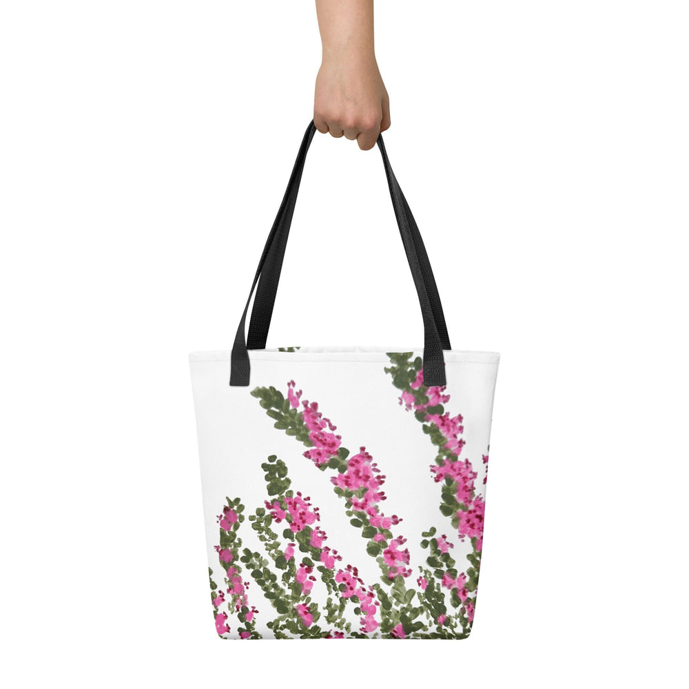 Floral heather tote bag,botanical tote bag,beach tote bag,nurse tote bag,carry all,farmers market bag,wildflower tote,nature lover bag