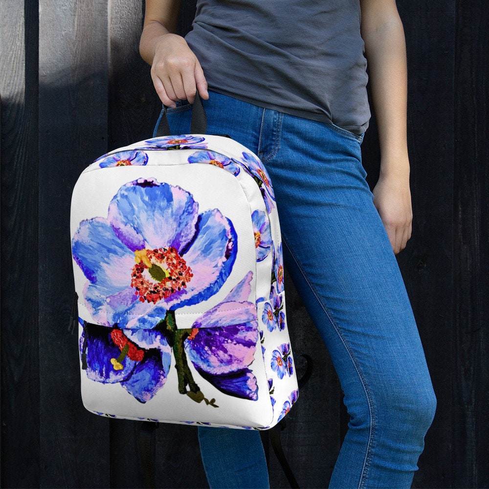 Morning glory backpack,back to school,floral backpack,wildflower backpack,botanical backpack,country backpack,hiking backpack,cute backpack