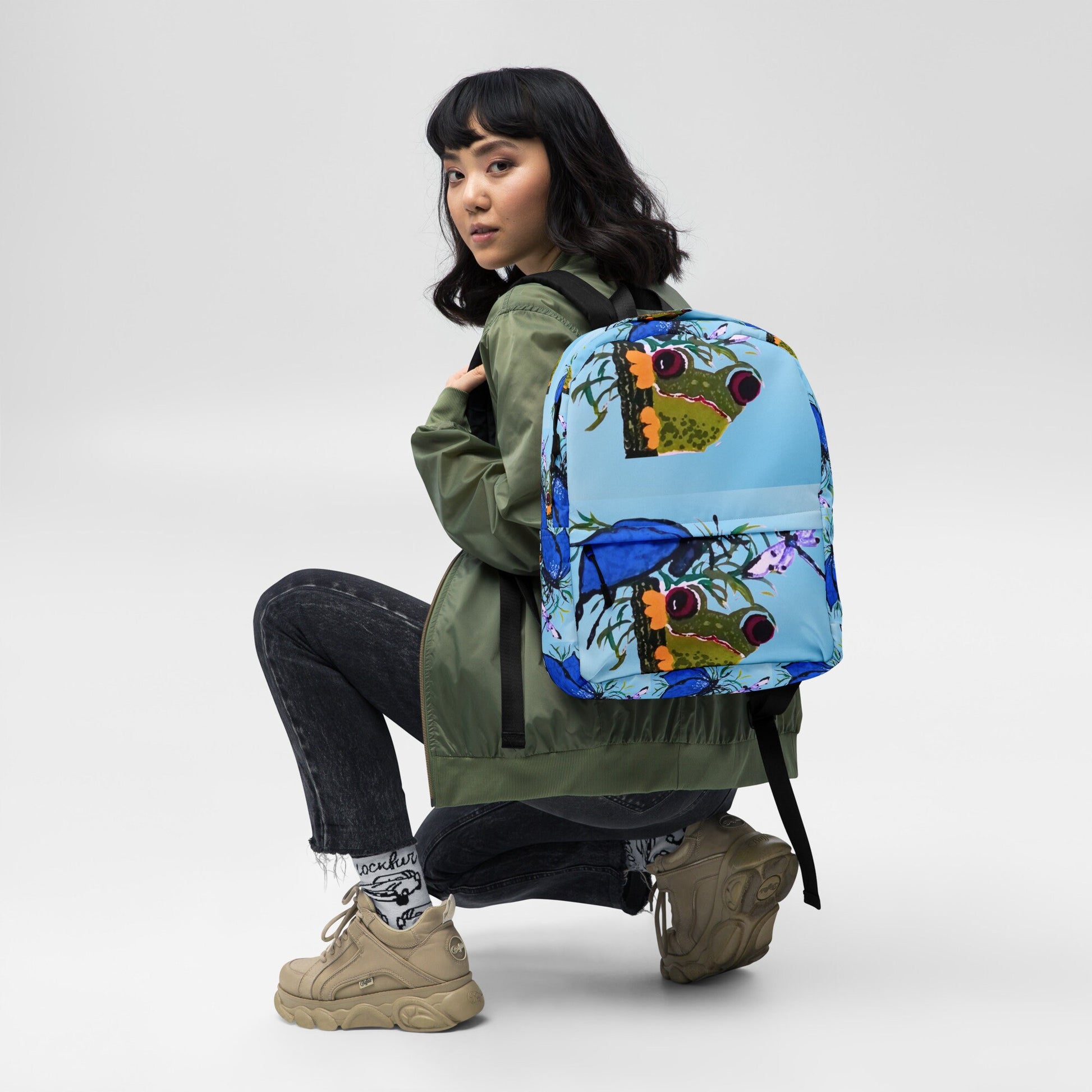 Frog backpack,back to school,college backpack,work backpack,cute backpack,country backpack,diaper bag,hiking backpack,cool backpack