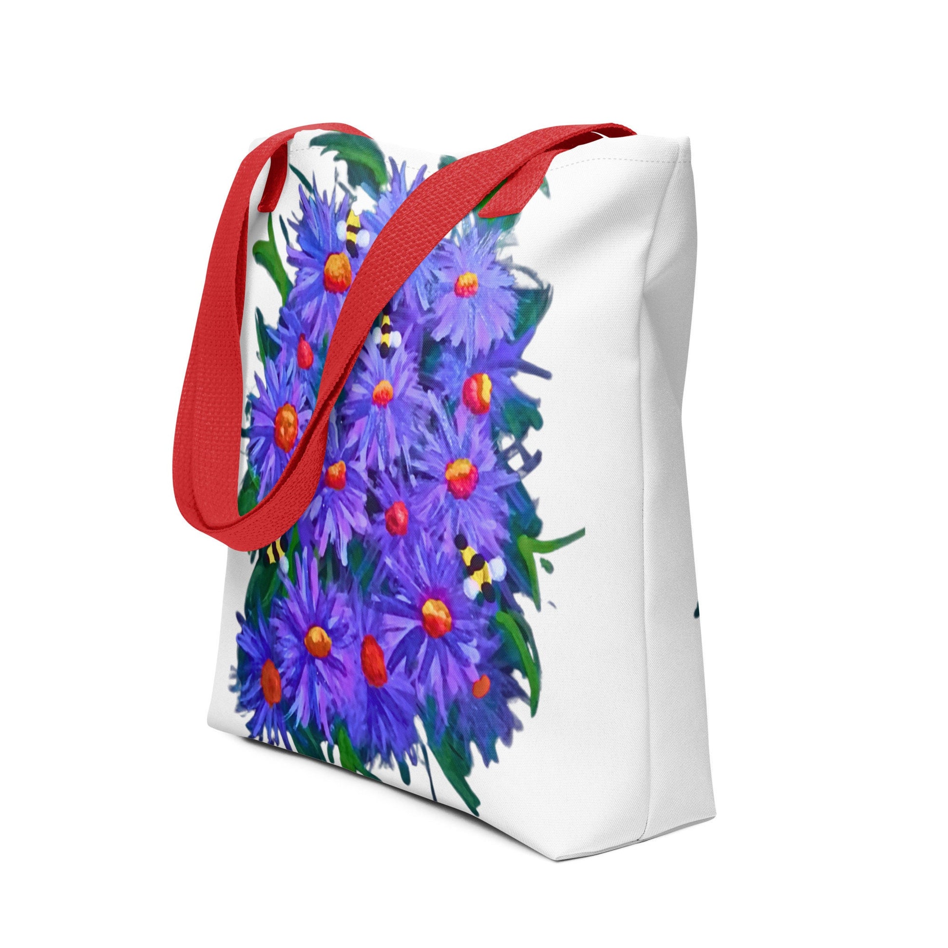 Asther flower tote bag,beach tote bag,nurse tote bag,farmers market bag,colorful tote bag,carry all,wildflower tote bag,nature lovers gift