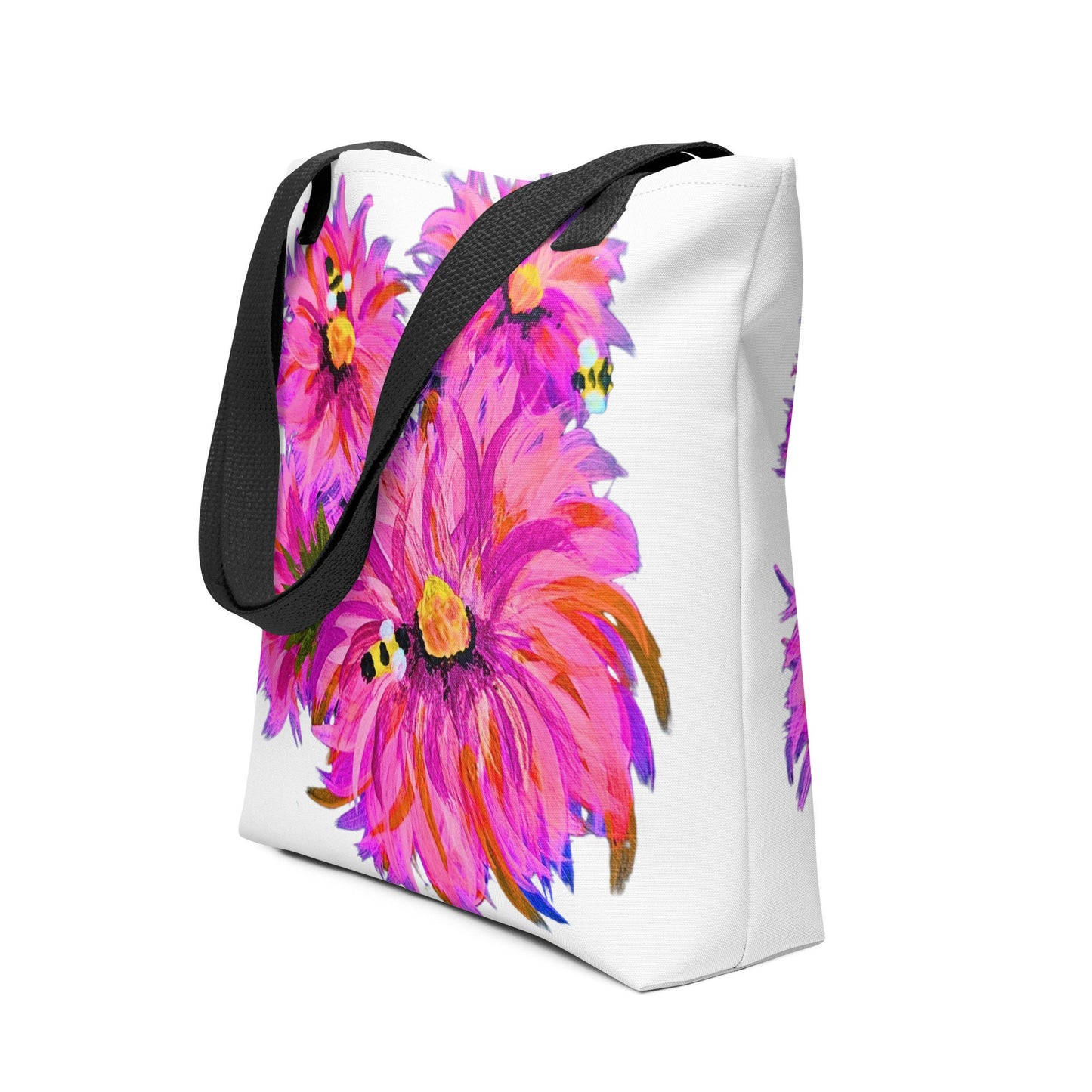 Pink wildflower reusable tote bag,nurse tote bag,beach tote bag,farmers market bag,carry all,nature lovers gift,college tote bag,unique tote