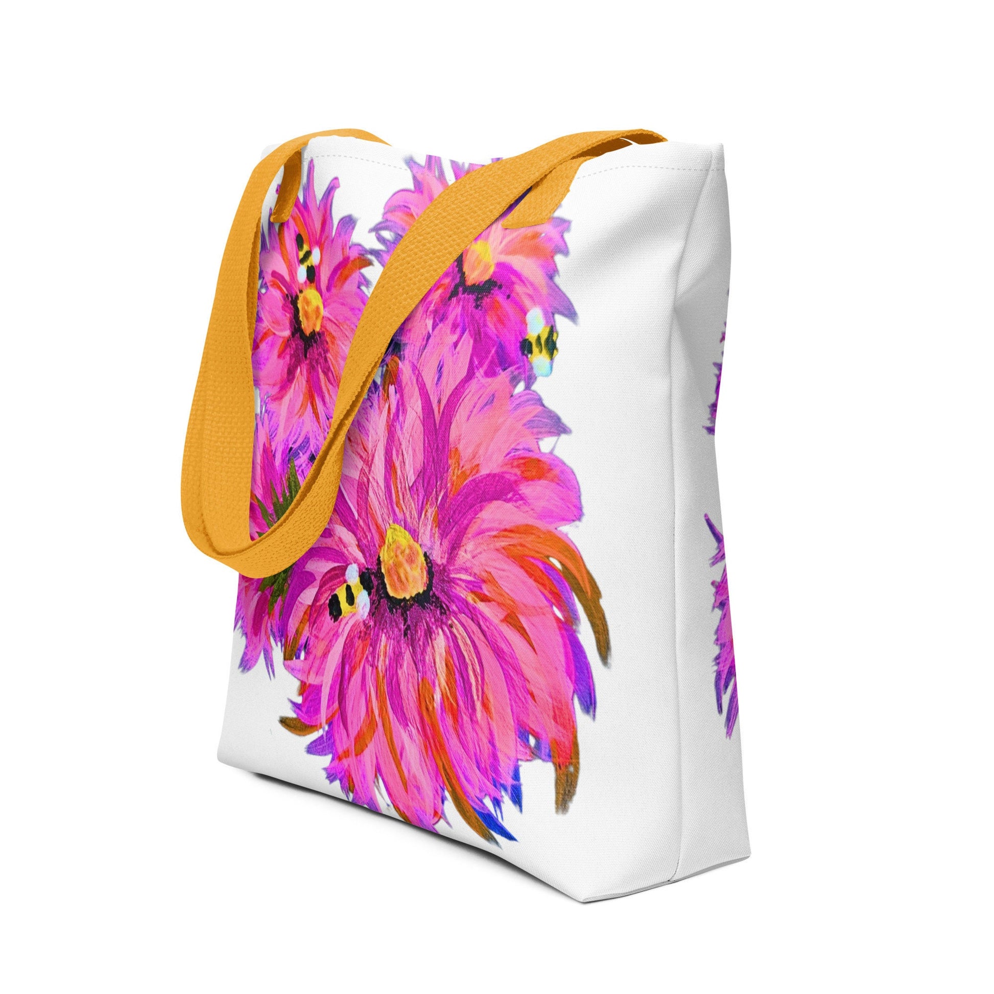 Pink wildflower reusable tote bag,nurse tote bag,beach tote bag,farmers market bag,carry all,nature lovers gift,college tote bag,unique tote