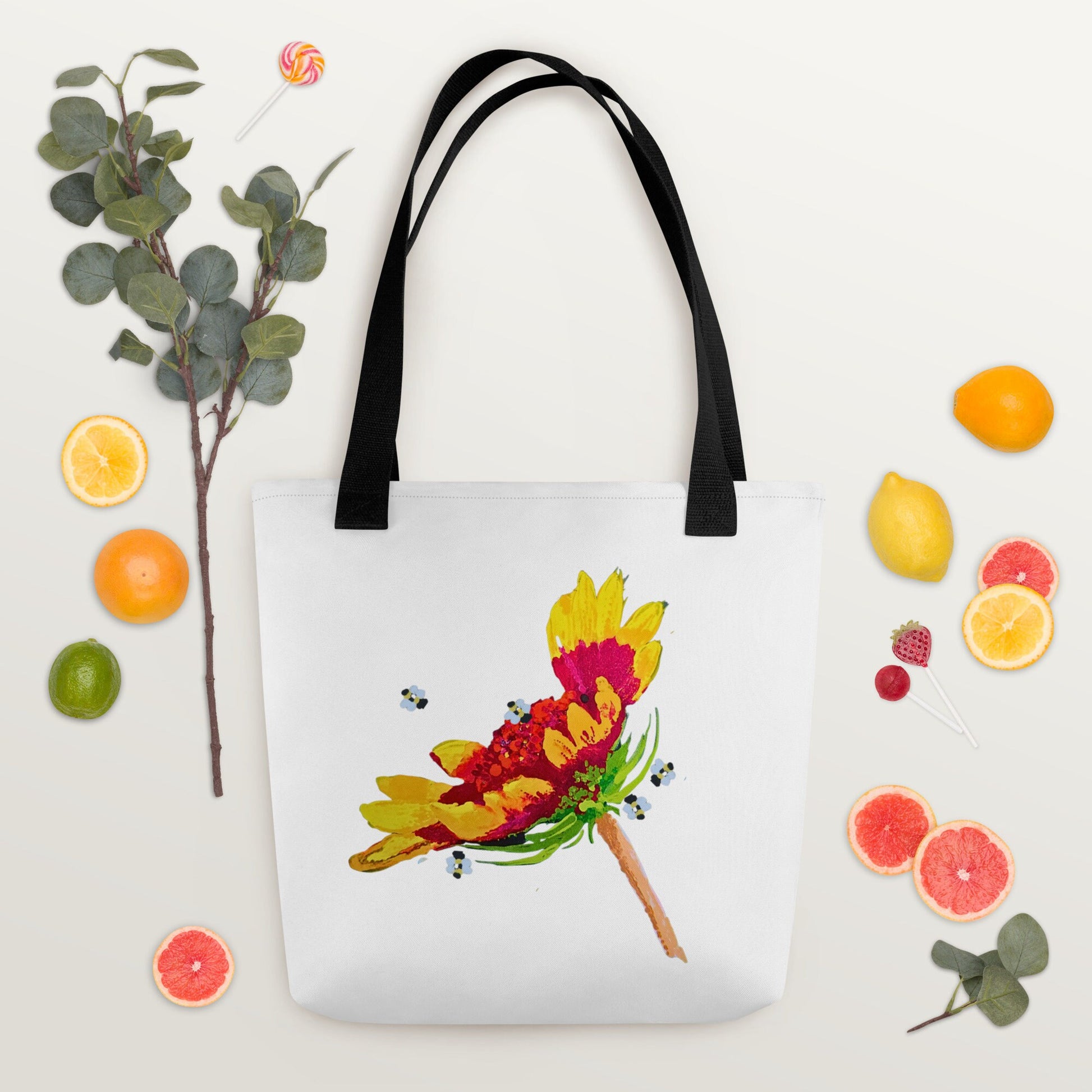 Reusable colorful flower tote bag,beach tote bag,nurse tote bag,farmers market bag,carry all,wildflower tote bag,daycare bag,nature lover