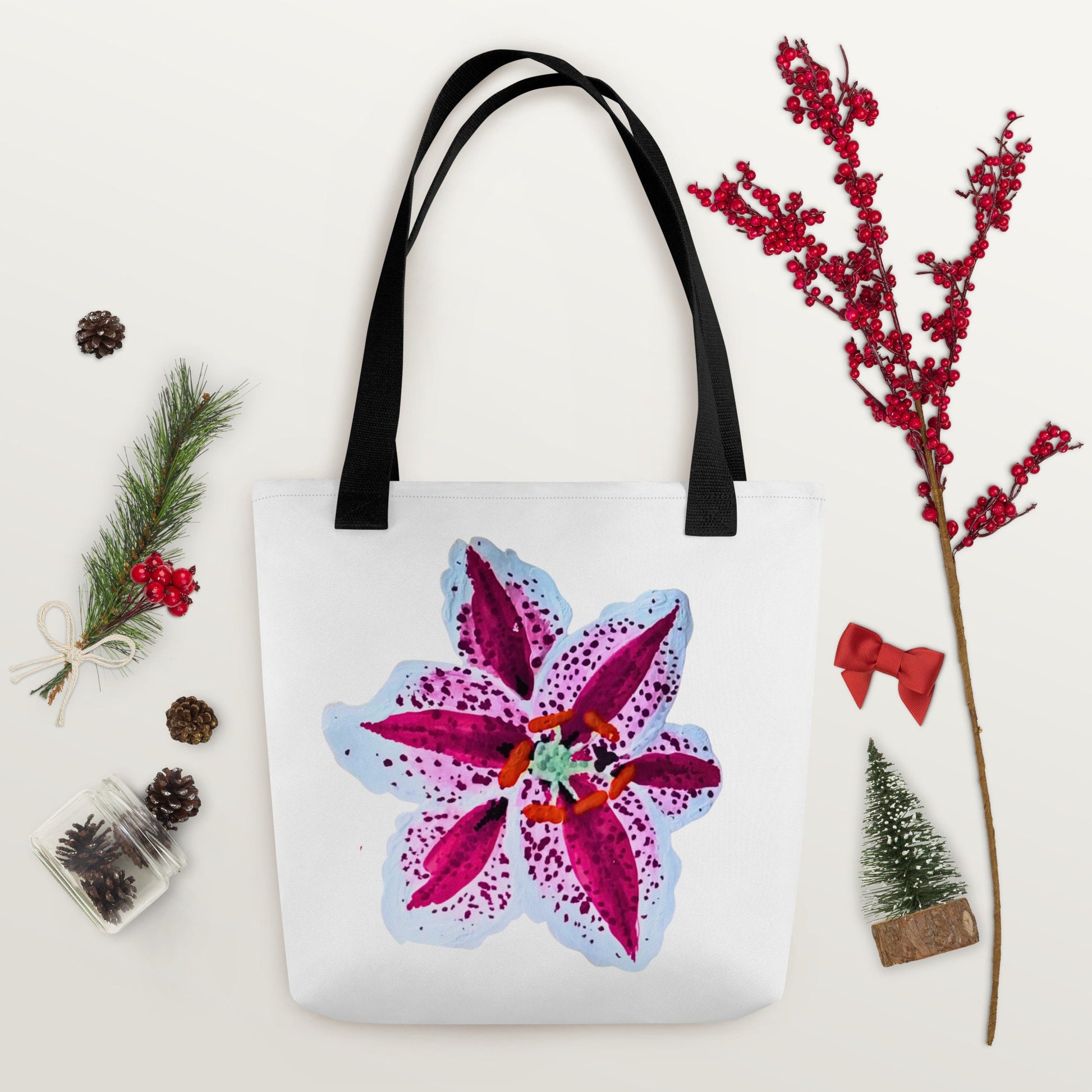 Tiger lily tote bag,beach tote bag,nurse tote bag,farmers market bag,wildflower tote bag,carry all,nature lovers tote bag,unique tote bag