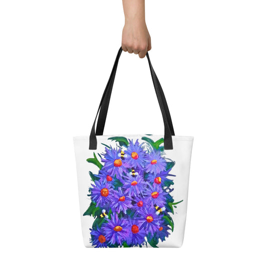 Asther flower tote bag,beach tote bag,nurse tote bag,farmers market bag,colorful tote bag,carry all,wildflower tote bag,nature lovers gift
