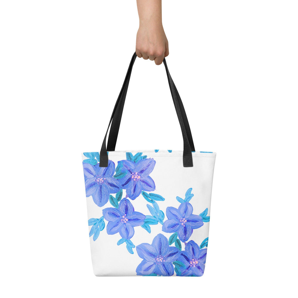 Pastel blue floral tote bag,nurse tote bag,beach tote bag,farmers market bag,carry all,wildflower tote bag,colorful tote,nature lovers tote