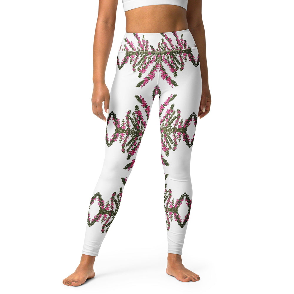 Heather flower yoga leggings,fitness leggings,workout pants,floral leggings,gym leggings,spandex leggings,colorful leggings,fun leggings