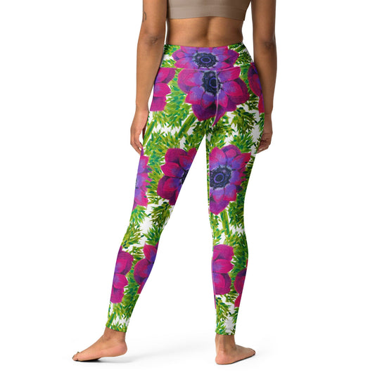 Colorful floral yoga leggings,fitness leggings,workout pants,gym leggings,spandex leggings,high waist leggings,fun leggings,nature lovers