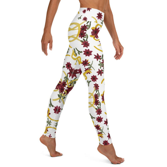 Floral print yoga leggings,fitness leggings,workout pants,gym leggings,spandex leggings,womens leggings,fun leggings,colorful leggings