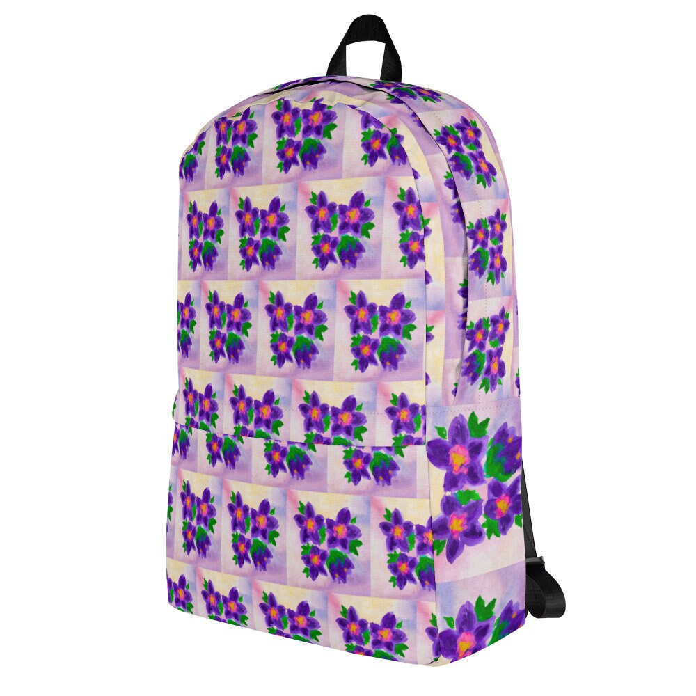 Back to school,watercolor backpack,floral backpack,wildflower backpack,botanical backpack,country backpack,college backpack,hiking backpack