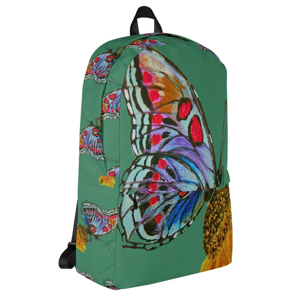 Butterfly lover backpack,back to school,college backpack,hiking backpack,flower diaper bag,country backpack,botanical backpack,cool backpack