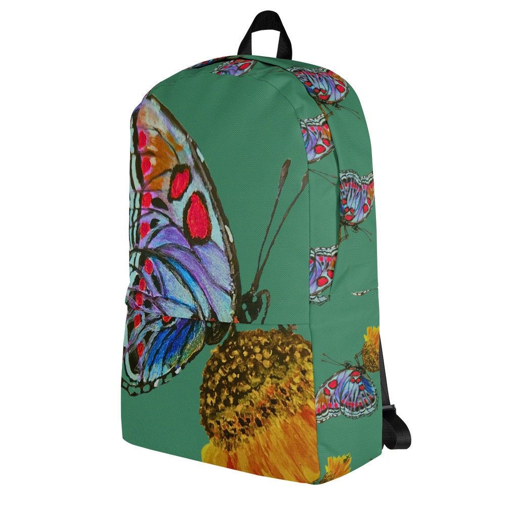 Butterfly lover backpack,back to school,college backpack,hiking backpack,flower diaper bag,country backpack,botanical backpack,cool backpack