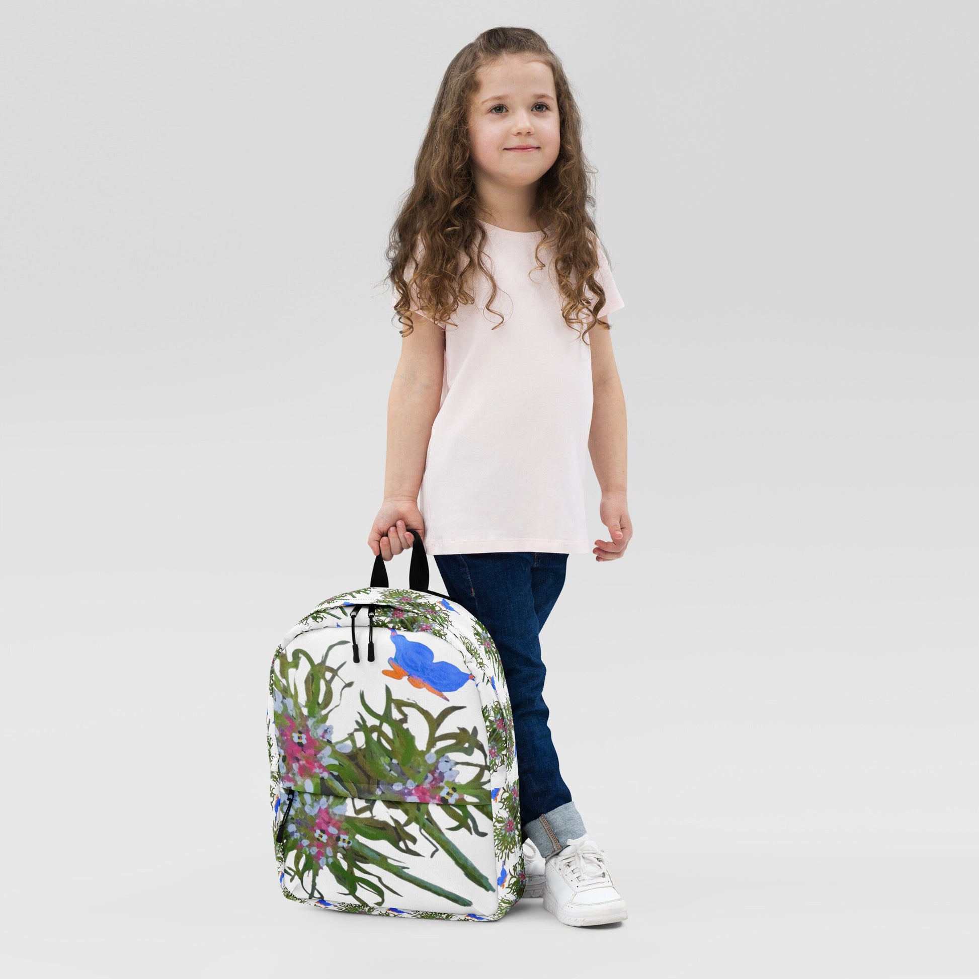 Wildflower backpack,back to school,college backpack,botanical backpack,painted floral backpack,hiking backpack,work backpack,diaper bag