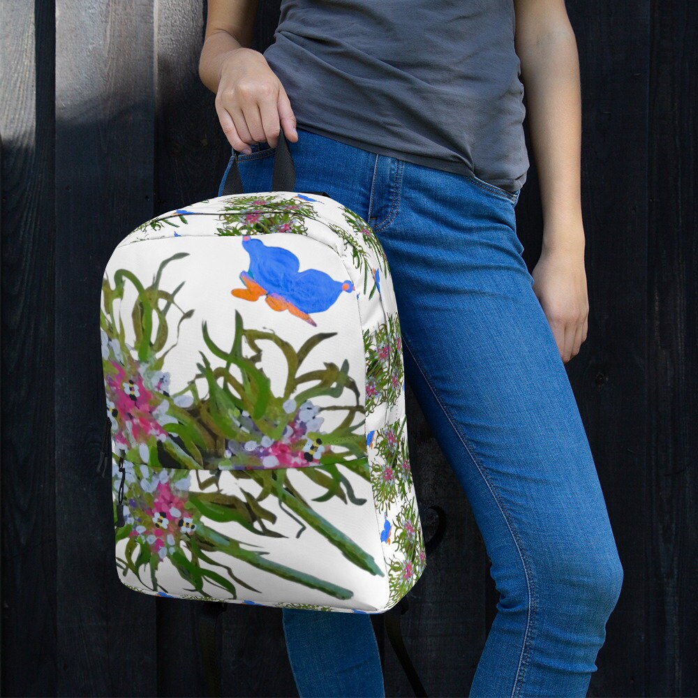 Wildflower backpack,back to school,college backpack,botanical backpack,painted floral backpack,hiking backpack,work backpack,diaper bag