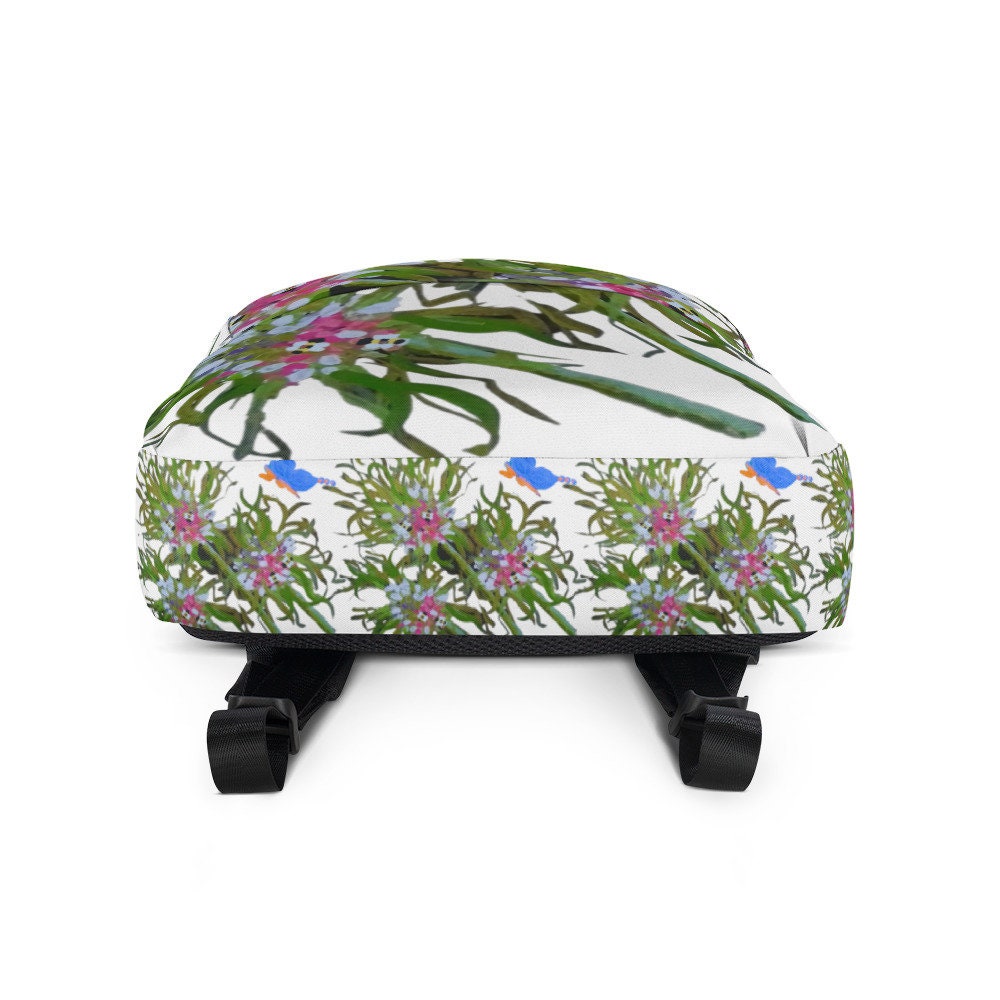 Wildflower backpack,back to school,college backpack,botanical backpack,painted floral backpack,hiking backpack,work backpack,diaper bag